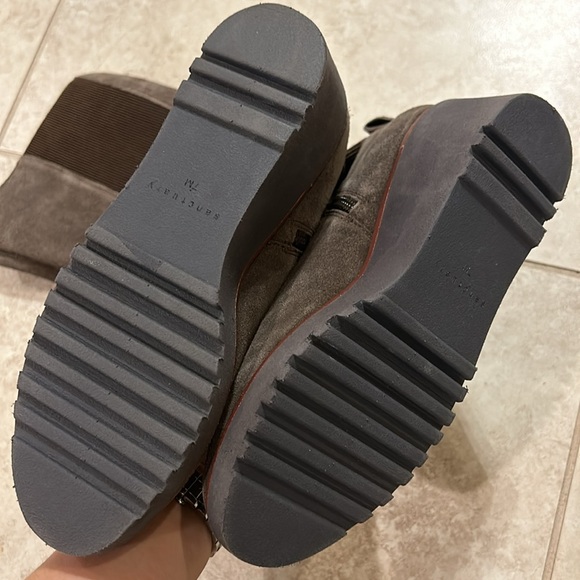 NWOB Effect Knee High Wedge Leather Boot Size 7 Java Color - Picture 4 of 11